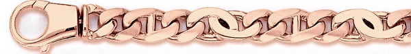 14k rose gold, 18k pink gold chain 8mm Rupert Link Bracelet