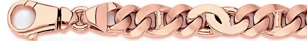 14k rose gold, 18k pink gold chain 9.8mm Wasim Link Bracelet