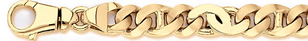 18k yellow gold chain, 14k yellow gold chain 9.8mm Wasim Link Bracelet