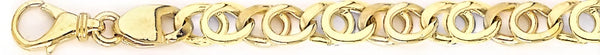 18k yellow gold chain, 14k yellow gold chain 7mm Adrian Link Bracelet