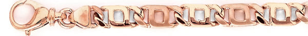 14k rose gold, 18k pink gold chain 7.2mm Dane Link Bracelet