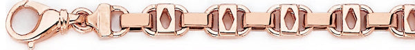 14k rose gold, 18k pink gold chain 7.4mm Eyebox I Link Bracelet