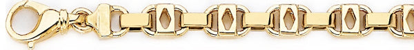 18k yellow gold chain, 14k yellow gold chain 7.4mm Eyebox I Link Bracelet