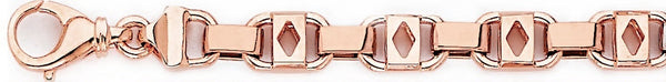 14k rose gold, 18k pink gold chain 8.2mm Eyebox I Link Bracelet