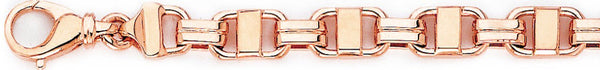 14k rose gold, 18k pink gold chain 8mm Double Link Bracelet