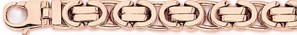 14k rose gold, 18k pink gold chain 9.6mm Byzantine Link Bracelet