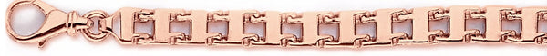 14k rose gold, 18k pink gold chain 6.3mm Lock Link Bracelet
