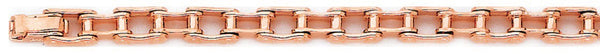 14k rose gold, 18k pink gold chain 6mm Motorcycle I Link Bracelet