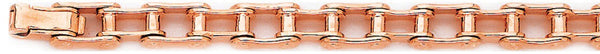 14k rose gold, 18k pink gold chain 7.4mm Motorcycle I Link Bracelet