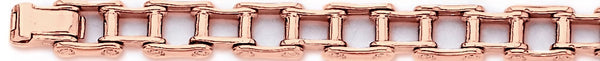 14k rose gold, 18k pink gold chain 9.2mm Motorcycle I Link Bracelet