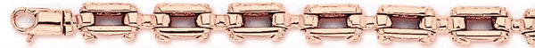 14k rose gold, 18k pink gold chain 7.2mm Flat Pin Link Bracelet