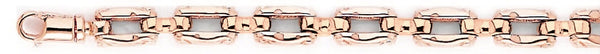 14k rose gold, 18k pink gold chain 6.9mm Flat Pin Link Bracelet
