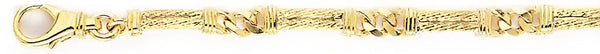 18k yellow gold chain, 14k yellow gold chain 5.4mm Cable Cap Link Bracelet