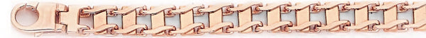 14k rose gold, 18k pink gold chain 6.4mm Railroad Link Bracelet