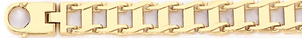 18k yellow gold chain, 14k yellow gold chain 9.8mm Railroad Link Bracelet