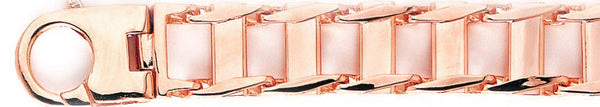 14k rose gold, 18k pink gold chain 14.9mm Railroad Link Bracelet