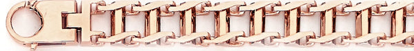 14k rose gold, 18k pink gold chain 8mm Railroad Link Bracelet