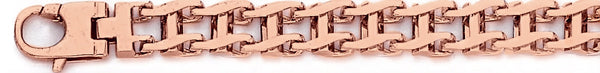 14k rose gold, 18k pink gold chain 9.8mm Railroad Link Bracelet