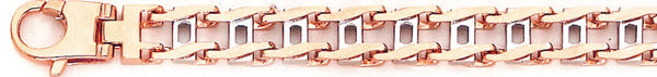 14k rose gold, 18k pink gold chain 8mm Open Railroad Link Bracelet