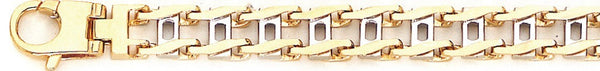 18k yellow gold chain, 14k yellow gold chain 8mm Open Railroad Link Bracelet