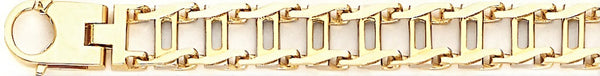 18k yellow gold chain, 14k yellow gold chain 9.8mm Open Railroad Link Bracelet