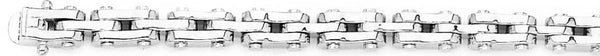 18k white gold chain, 14k white gold chain 6mm 3-Row Industrial Tread Link Bracelet