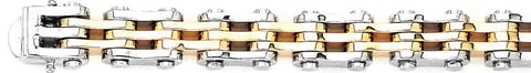 10.5mm 5-Row Industrial Tread Link Bracelet custom made gold chain