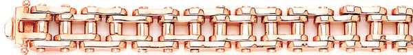 14k rose gold, 18k pink gold chain 10.5mm Tank Tread Link Bracelet