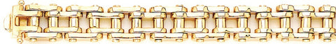 10.5mm Tank Tread Link Bracelet custom made gold chain