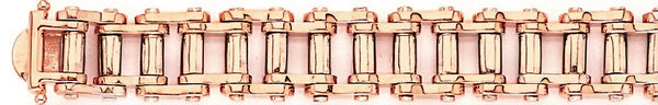 14k rose gold, 18k pink gold chain 13.4mm Tank Tread Link Bracelet