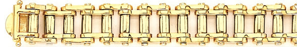 18k yellow gold chain, 14k yellow gold chain 13.4mm Tank Tread Link Bracelet