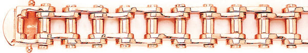 14k rose gold, 18k pink gold chain 13.6mm Tank Tread Link Bracelet