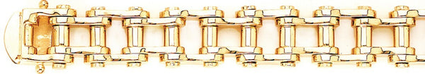 18k yellow gold chain, 14k yellow gold chain 13.6mm Tank Tread Link Bracelet