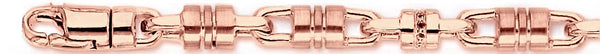 14k rose gold, 18k pink gold chain 6.4mm Barrel Link Bracelet