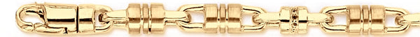 18k yellow gold chain, 14k yellow gold chain 6.4mm Barrel Link Bracelet