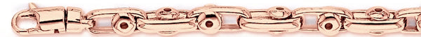 14k rose gold, 18k pink gold chain 6.7mm Sigma Link Bracelet