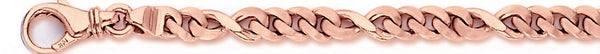 14k rose gold, 18k pink gold chain 5.3mm Modern Figaro Link Bracelet