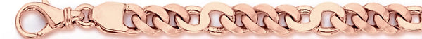 14k rose gold, 18k pink gold chain 6.9mm Modern Figaro Link Bracelet