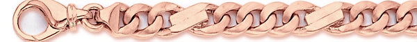 14k rose gold, 18k pink gold chain 7.8mm Modern Figaro Link Bracelet