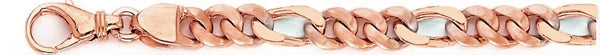 14k rose gold, 18k pink gold chain 6.8mm Modern Figaro Link Bracelet