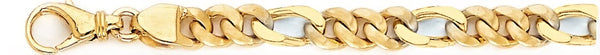 18k yellow gold chain, 14k yellow gold chain 6.8mm Modern Figaro Link Bracelet