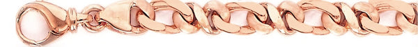 14k rose gold, 18k pink gold chain 8.3mm Modern Figaro Link Bracelet