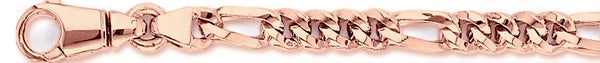 14k rose gold, 18k pink gold chain 6.8mm Figaro Link Bracelet