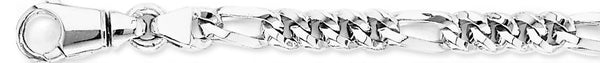 18k white gold chain, 14k white gold chain 6.8mm Figaro Link Bracelet