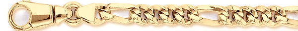 18k yellow gold chain, 14k yellow gold chain 6.8mm Figaro Link Bracelet