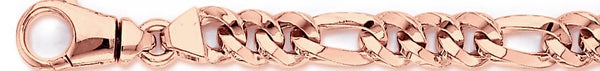 14k rose gold, 18k pink gold chain 9mm Figaro Link Bracelet