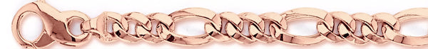 14k rose gold, 18k pink gold chain 8.6mm Figaro Link Bracelet