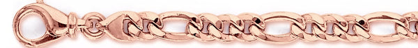 14k rose gold, 18k pink gold chain 7.5mm Figaro Link Bracelet