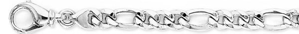 18k white gold chain, 14k white gold chain 7.5mm Figaro Link Bracelet