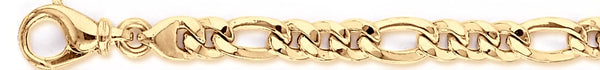 18k yellow gold chain, 14k yellow gold chain 7.5mm Figaro Link Bracelet